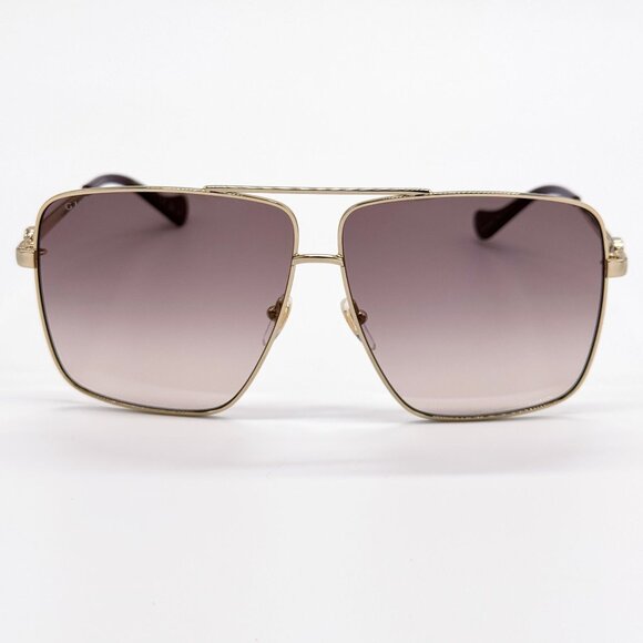 NEW GUCCI SUNGLASSES GG1087S 002 GOLD UNISEX EYEWEAR GUCCI WITH CHAIN main image 7